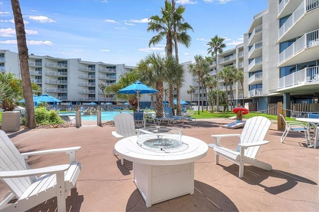 view of patio / terrace with a community pool