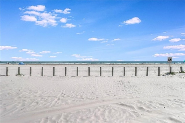 exterior details featuring a beach view