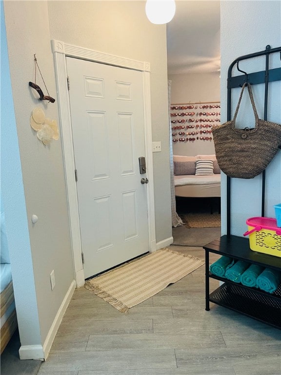 foyer entrance featuring light hardwood / wood-style floors