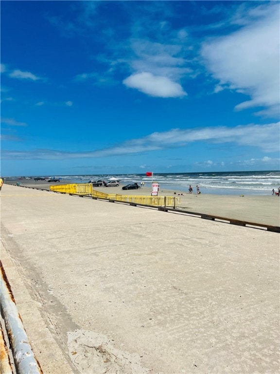 view of water feature featuring a view of the beach