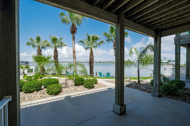 28 Sandollar Unit # F, Rockport, TX 78382 - view of patio / terrace featuring a water view
