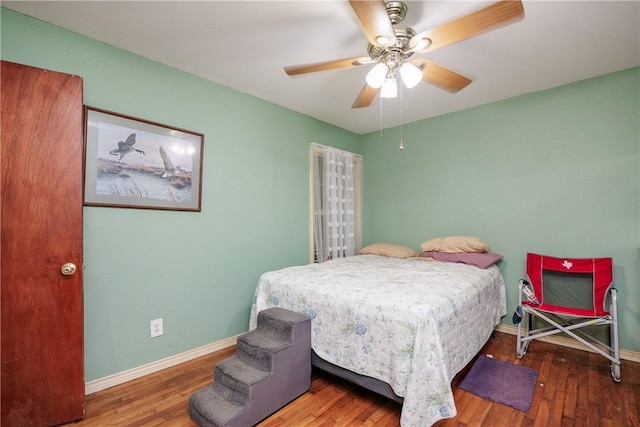 1037 Collingswood Dr, Corpus Christi, TX 78412 - bedroom featuring hardwood / wood-style floors and a ceiling fan