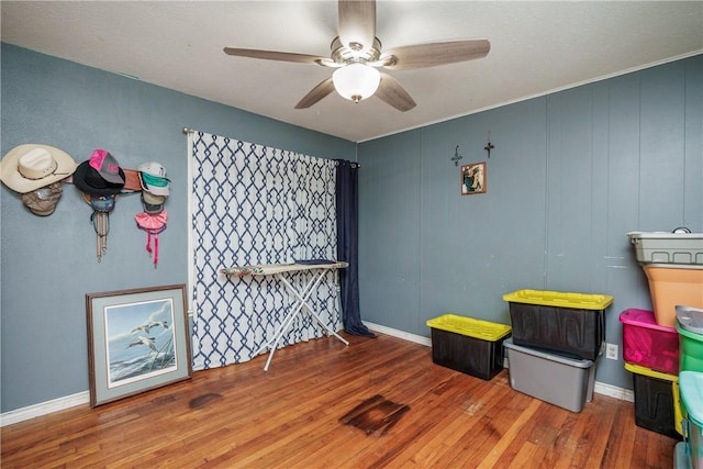 1037 Collingswood Dr, Corpus Christi, TX 78412 - playroom featuring wood finished floors and a ceiling fan
