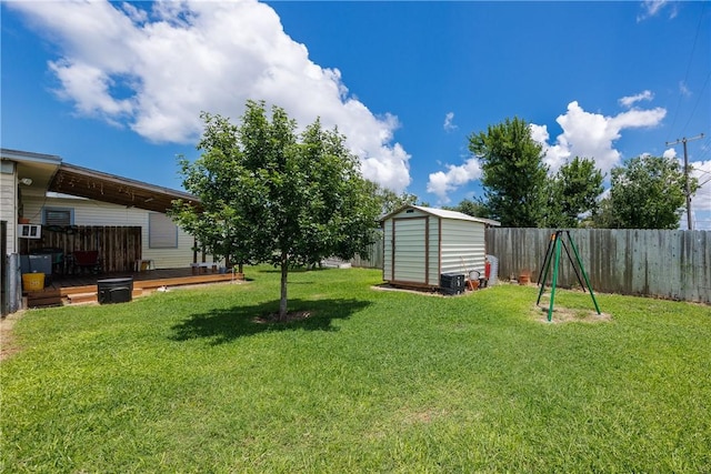 1037 Collingswood Dr, Corpus Christi, TX 78412 - fenced backyard featuring a storage shed and a deck