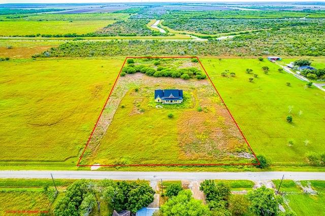 aerial view with a rural view