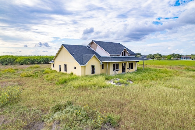 exterior space with a rural view