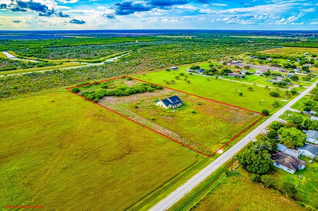 drone / aerial view with a rural view