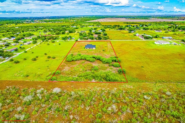 aerial view featuring a rural view