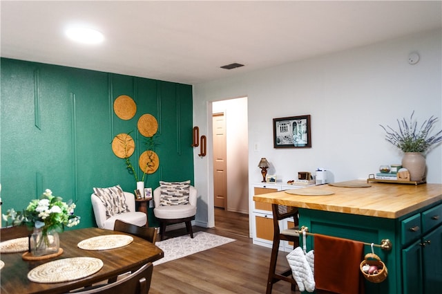 interior space with dark hardwood / wood-style flooring