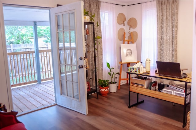 interior space featuring hardwood / wood-style floors