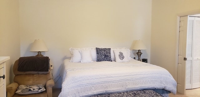 bedroom featuring a closet