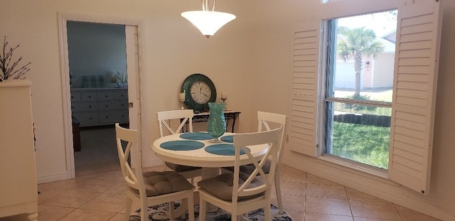 tiled dining room with a healthy amount of sunlight