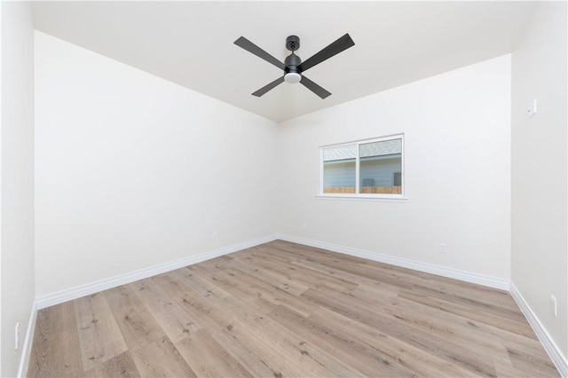 3618 Perry, Corpus Christi, TX 78410 - unfurnished room with light wood-style flooring, baseboards, and ceiling fan