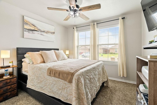 7753 Lariat Toss Dr, Corpus Christi, TX 78414 - bedroom featuring carpet, baseboards, and ceiling fan