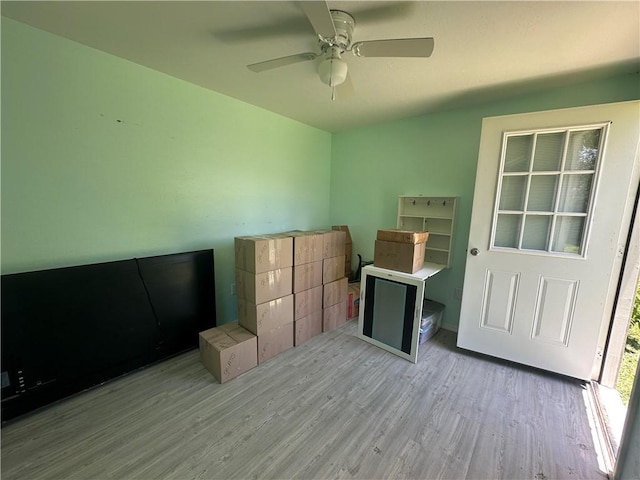 113 N Santa Clara Dr, Rockport, TX 78382 - spare room featuring wood finished floors and a ceiling fan