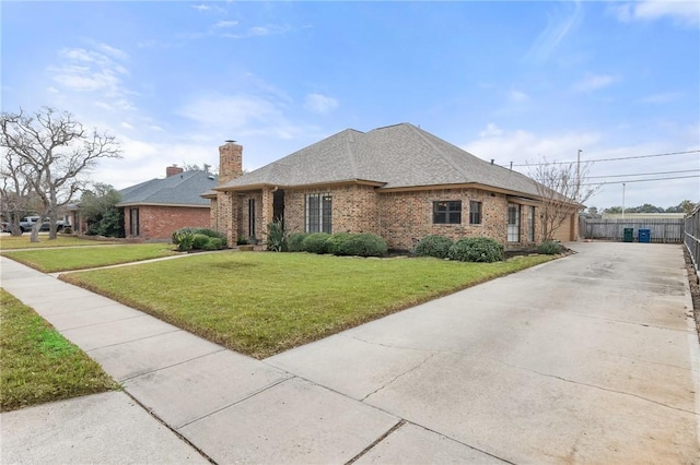 view of front of home featuring a front lawn