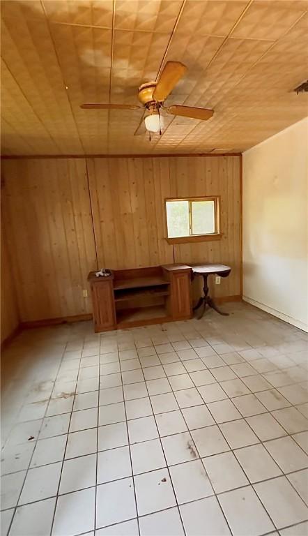 1246 Kenney Ln, Ingleside, TX 78362 - spare room with wooden walls and a ceiling fan