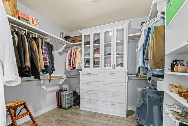 spacious closet with light wood-style floors