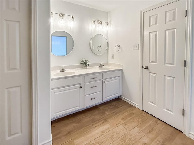 2418 Mystic Star Dr, Corpus Christi, TX 78414 - full bath with wood finished floors and double vanity