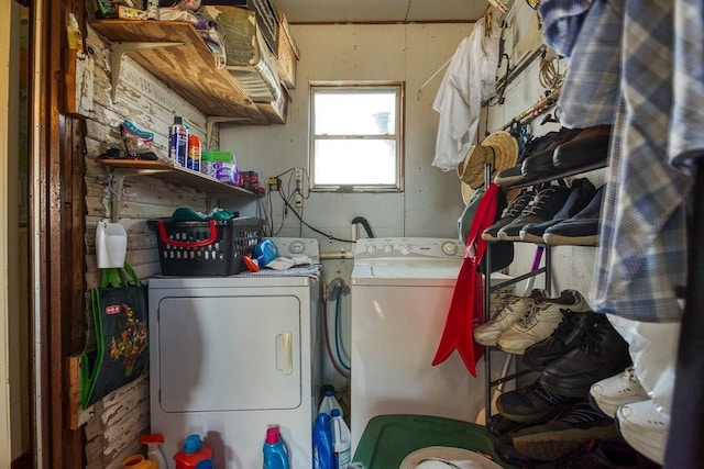 laundry area featuring washing machine and dryer