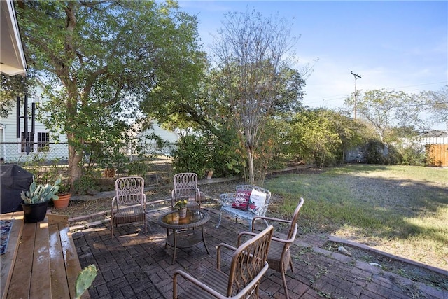 view of patio with area for grilling