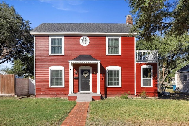 colonial house with a front yard