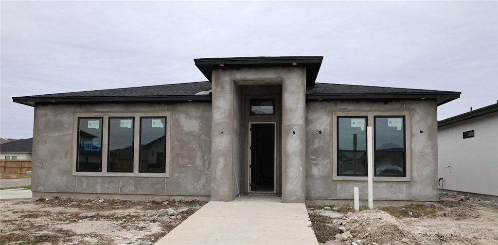 view of prairie-style house