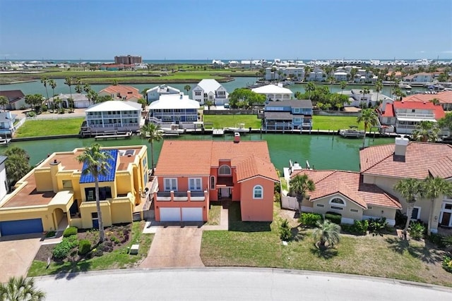 314 Bahia Mar Prt, Aransas, TX 78373 - aerial view featuring a water view and a residential view