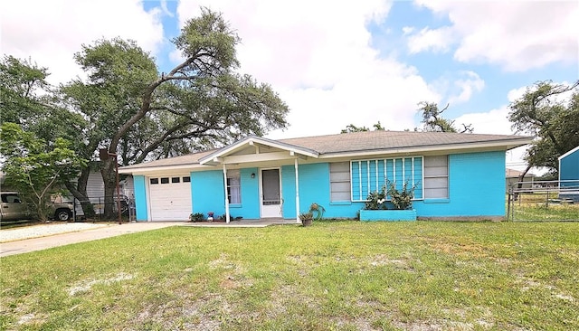 1330 Red Bird Dr, Rockport, TX 78382 - ranch-style home featuring an attached garage, concrete driveway, and covered porch