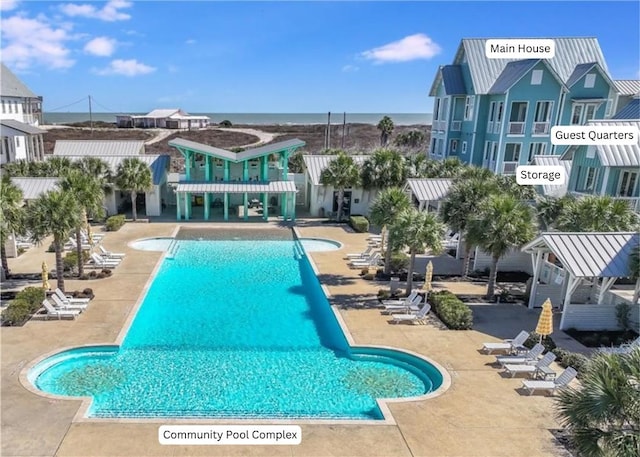 pool featuring a patio