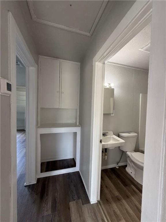 624 E Kenedy Ave, Kingsville, TX 78363 - half bathroom with wood finished floors and toilet
