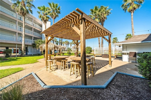 view of patio with a pergola