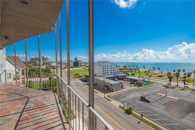 balcony with a water view