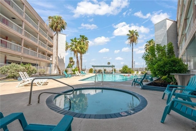 view of pool featuring a patio area