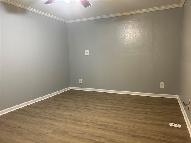 1705 Sherman St, Corpus Christi, TX 78416 - spare room featuring a ceiling fan, crown molding, and wood finished floors