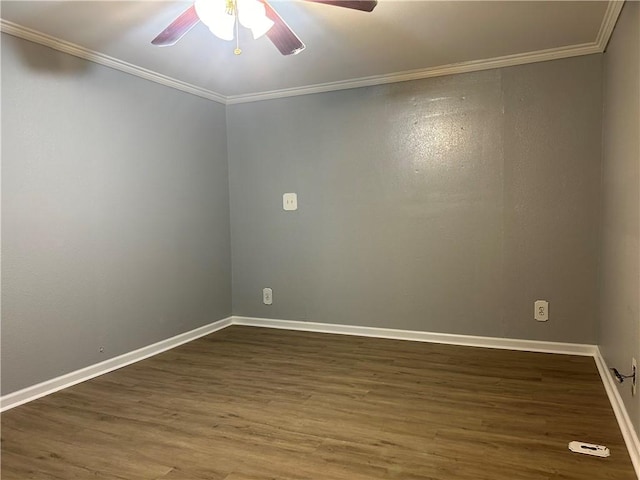 1705 Sherman St, Corpus Christi, TX 78416 - empty room with ceiling fan, wood finished floors, and crown molding