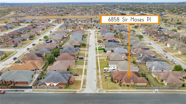 bird's eye view with a residential view