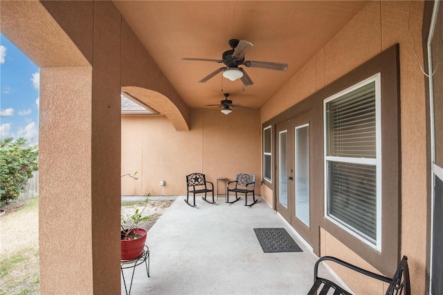 view of patio / terrace with ceiling fan