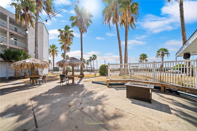 view of patio / terrace with a balcony