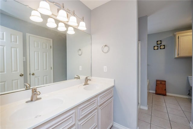3829 Brockhampton Ct, Corpus Christi, TX 78414 - full bathroom with tile patterned floors and double vanity