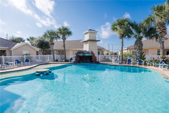 view of pool featuring a patio area