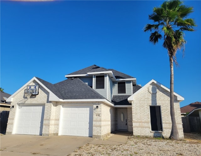 view of front of house with a garage