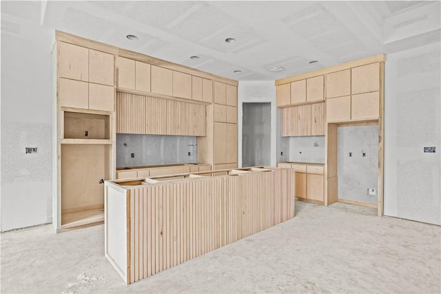 4018 Talbot Dr, Corpus Christi, TX 78414 - kitchen featuring light brown cabinetry and a kitchen island