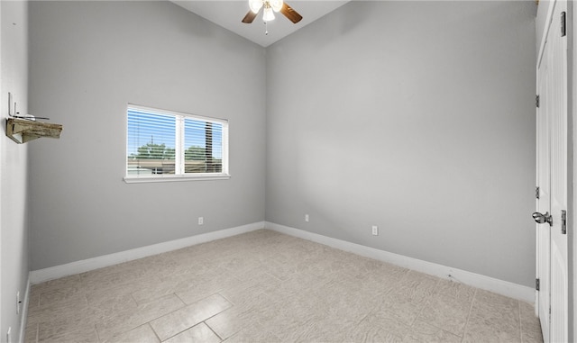 unfurnished room featuring ceiling fan