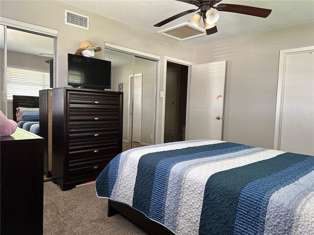4117 Cork Dr, Corpus Christi, TX 78413 - carpeted bedroom featuring two closets and ceiling fan