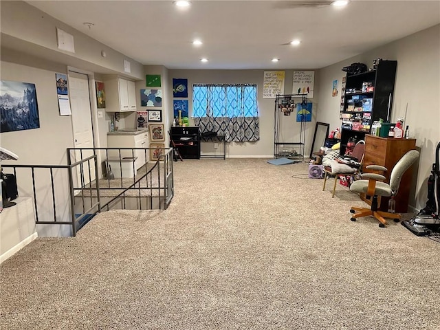 4117 Cork Dr, Corpus Christi, TX 78413 - rec room with carpet flooring and recessed lighting