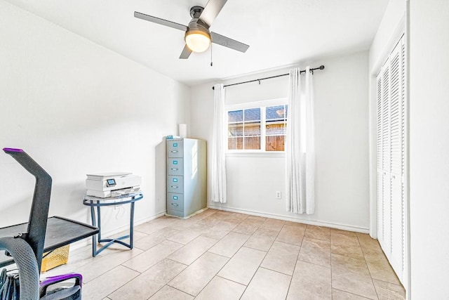 3105 Quebec Dr, Corpus Christi, TX 78414 - unfurnished bedroom with baseboards and ceiling fan