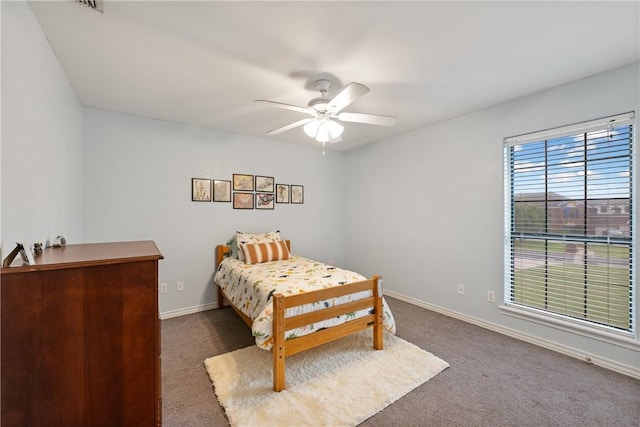 6041 King Trl, Corpus Christi, TX 78414 - bedroom featuring carpet, baseboards, and a ceiling fan