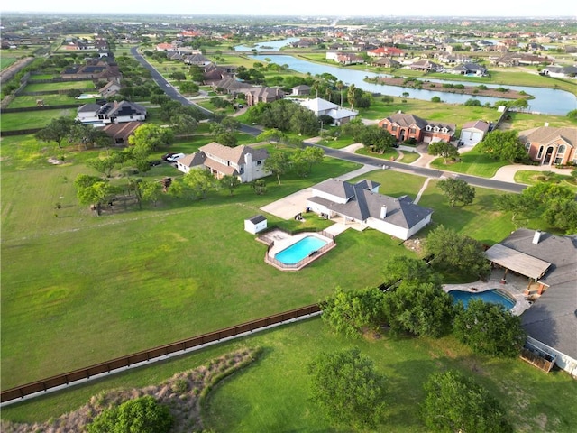 6041 King Trl, Corpus Christi, TX 78414 - aerial overview of property's location with a nearby body of water, nearby suburban area, and a pool area