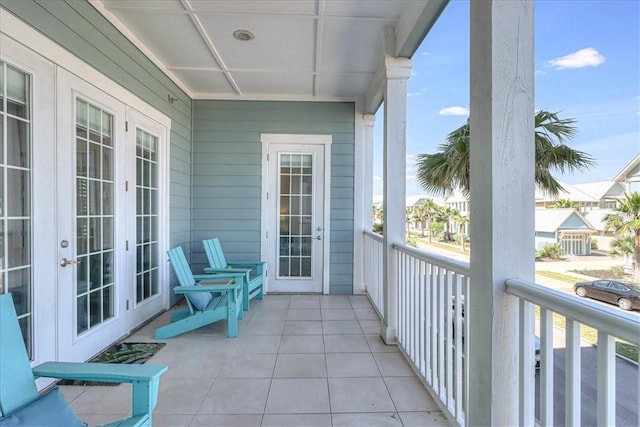 balcony with french doors